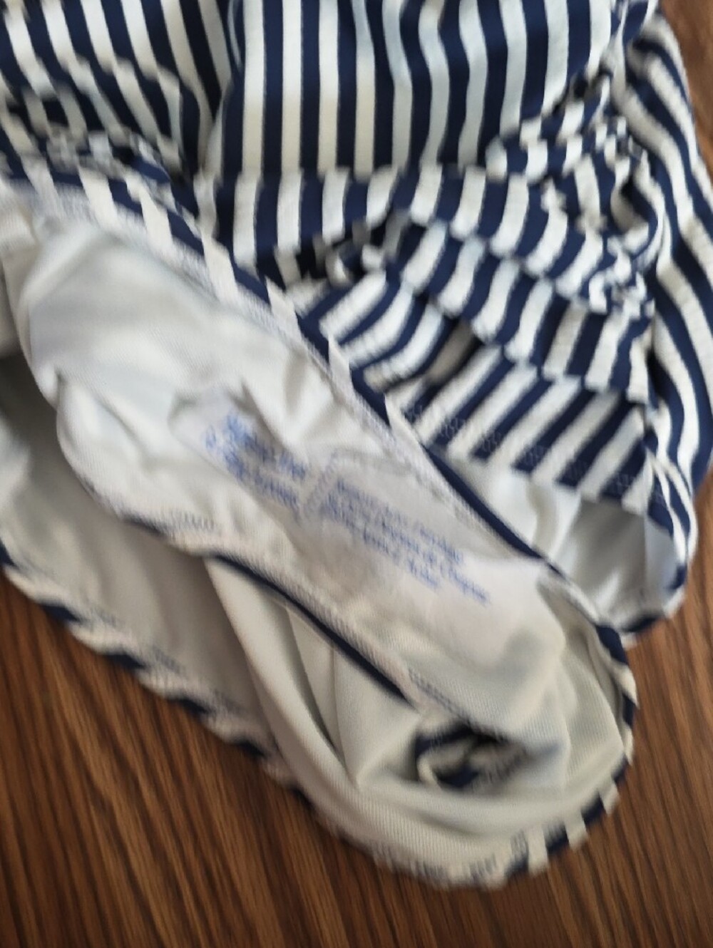 Ellen Tracy Navy and White Striped One-Piece Swimsuit - Brand Unspecified - Picture 4 of 7